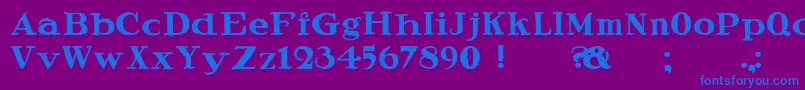 SpeedballRagged Font – Blue Fonts on Purple Background