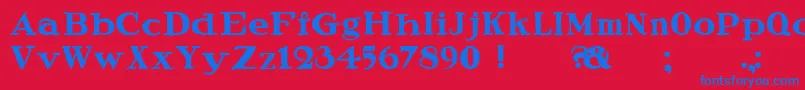 SpeedballRagged Font – Blue Fonts on Red Background