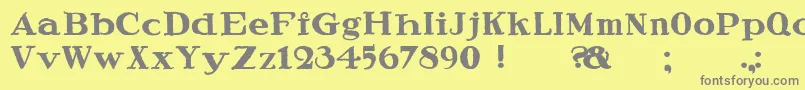 フォントSpeedballRagged – 黄色の背景に灰色の文字