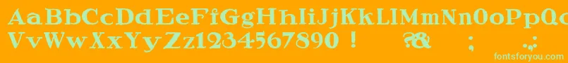 SpeedballRagged Font – Green Fonts on Orange Background