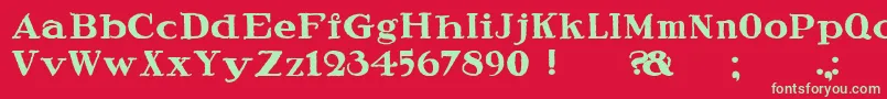 SpeedballRagged Font – Green Fonts on Red Background