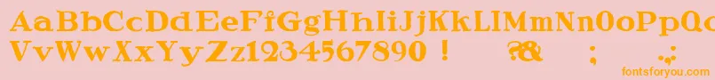 SpeedballRagged-Schriftart – Orangefarbene Schriften auf rosa Hintergrund