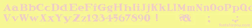 フォントSpeedballRagged – ピンクのフォント、黄色の背景