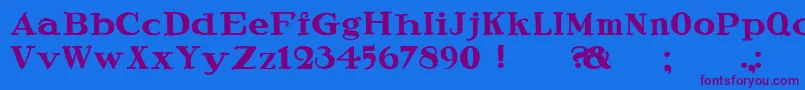 SpeedballRagged Font – Purple Fonts on Blue Background