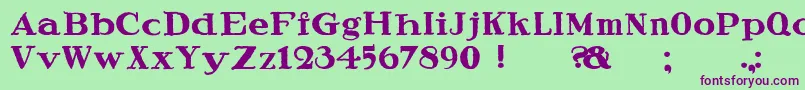 SpeedballRagged Font – Purple Fonts on Green Background