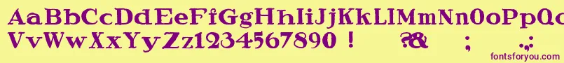 SpeedballRagged Font – Purple Fonts on Yellow Background