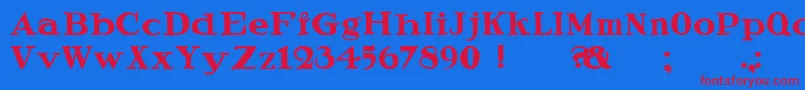 SpeedballRagged Font – Red Fonts on Blue Background