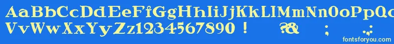 SpeedballRagged Font – Yellow Fonts on Blue Background