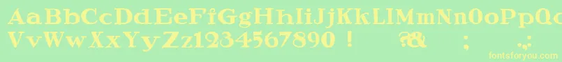 SpeedballRagged Font – Yellow Fonts on Green Background