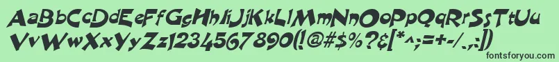 HarquilItalic Font – Black Fonts on Green Background