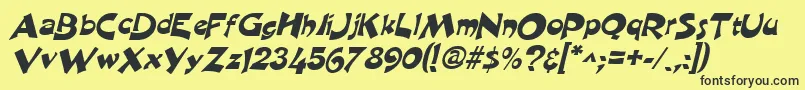 HarquilItalic Font – Black Fonts on Yellow Background