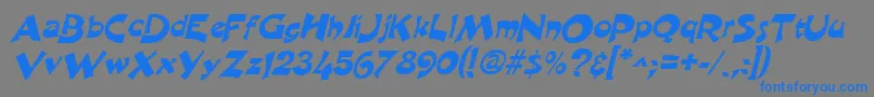 フォントHarquilItalic – 灰色の背景に青い文字