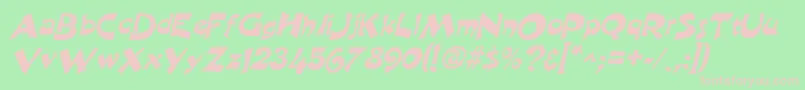 HarquilItalic Font – Pink Fonts on Green Background