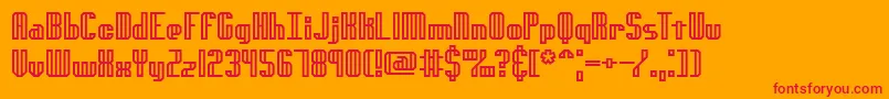 フォントGenotyph – オレンジの背景に赤い文字