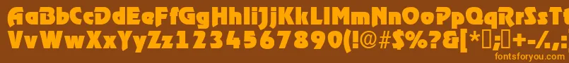 Thimbadisplayssk Font – Orange Fonts on Brown Background