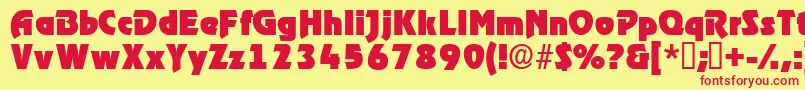 Thimbadisplayssk Font – Red Fonts on Yellow Background