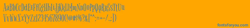BigelowrulesRegular-fontti – siniset fontit oranssilla taustalla