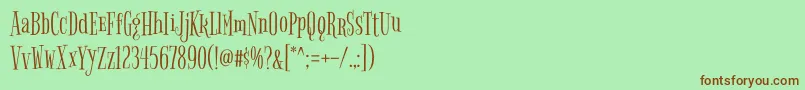 BigelowrulesRegular Font – Brown Fonts on Green Background