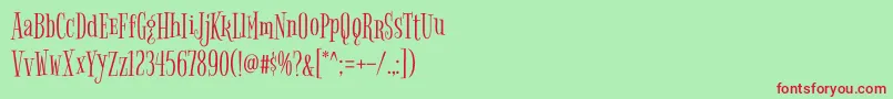 BigelowrulesRegular Font – Red Fonts on Green Background