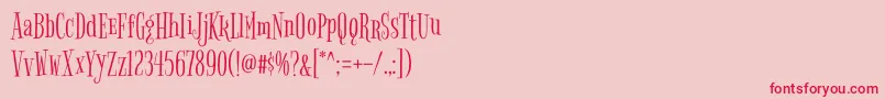 BigelowrulesRegular Font – Red Fonts on Pink Background