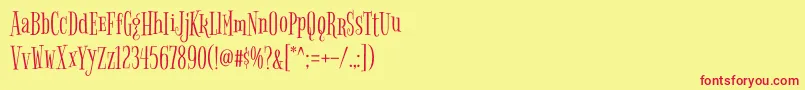 BigelowrulesRegular-Schriftart – Rote Schriften auf gelbem Hintergrund