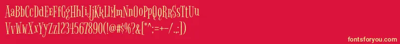 Fonte BigelowrulesRegular – fontes amarelas em um fundo vermelho