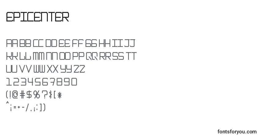 Шрифт Epicenter – алфавит, цифры, специальные символы