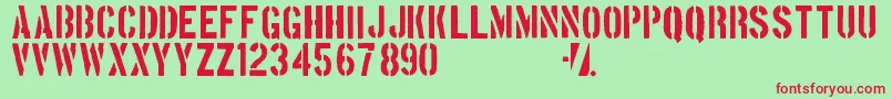 BostonTraffic Font – Red Fonts on Green Background