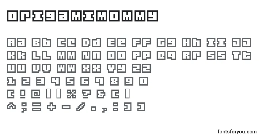 OrigamiMommy-fontti – aakkoset, numerot, erikoismerkit