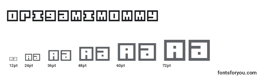 Размеры шрифта OrigamiMommy