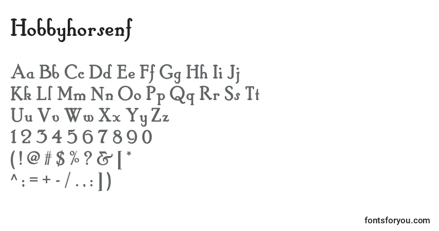 Шрифт Hobbyhorsenf (88414) – алфавит, цифры, специальные символы
