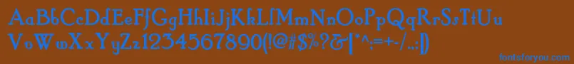 Hobbyhorsenf Font – Blue Fonts on Brown Background