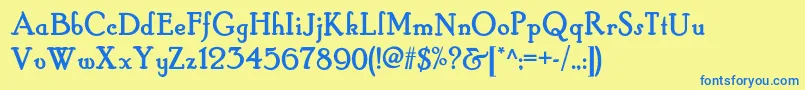 Подробнее о шрифте Hobbyhorsenf Шрифт Hobbyhorsenf – синие шрифты на жёлтом фоне