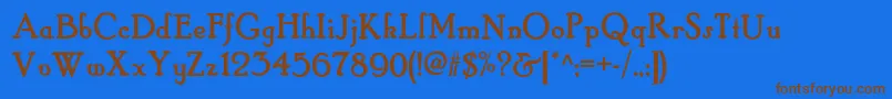 Hobbyhorsenf Font – Brown Fonts on Blue Background