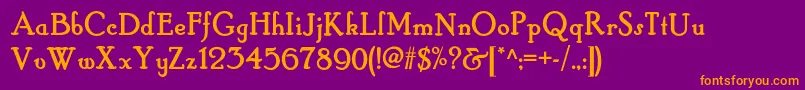 Hobbyhorsenf Font – Orange Fonts on Purple Background