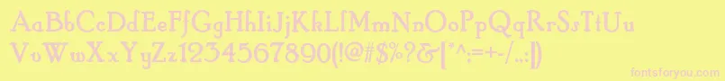 Hobbyhorsenf Font – Pink Fonts on Yellow Background