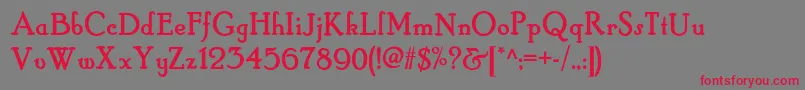Hobbyhorsenf Font – Red Fonts on Gray Background