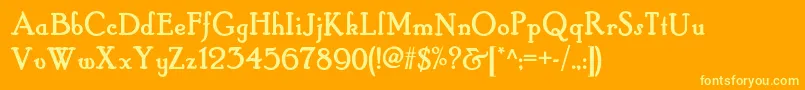 Hobbyhorsenf Font – Yellow Fonts on Orange Background