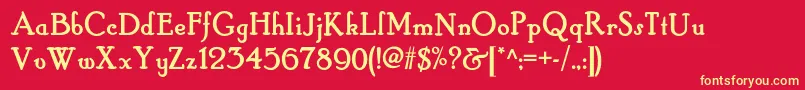 Hobbyhorsenf Font – Yellow Fonts on Red Background