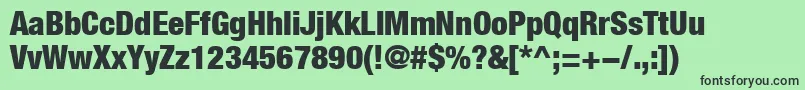 HelveticaLt97BlackCondensed-fontti – mustat fontit vihreällä taustalla