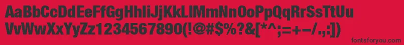 HelveticaLt97BlackCondensed Font – Black Fonts on Red Background