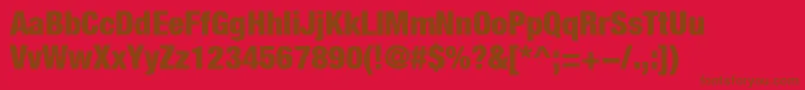 HelveticaLt97BlackCondensed Font – Brown Fonts on Red Background