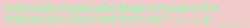 HelveticaLt97BlackCondensed Font – Green Fonts on Pink Background