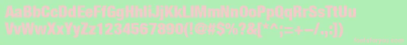HelveticaLt97BlackCondensed Font – Pink Fonts on Green Background