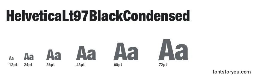 Размеры шрифта HelveticaLt97BlackCondensed