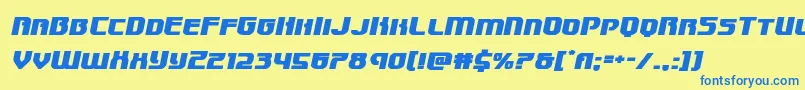 Speedwagonexpandital Font – Blue Fonts on Yellow Background