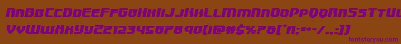 Speedwagonexpandital Font – Purple Fonts on Brown Background