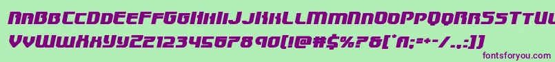 Speedwagonexpandital-Schriftart – Violette Schriften auf grünem Hintergrund