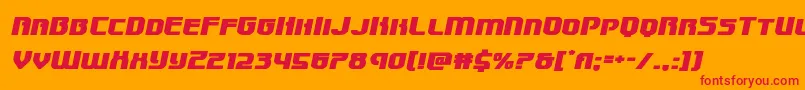Fonte Speedwagonexpandital – fontes vermelhas em um fundo laranja