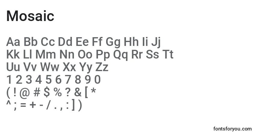 Шрифт Mosaic – алфавит, цифры, специальные символы